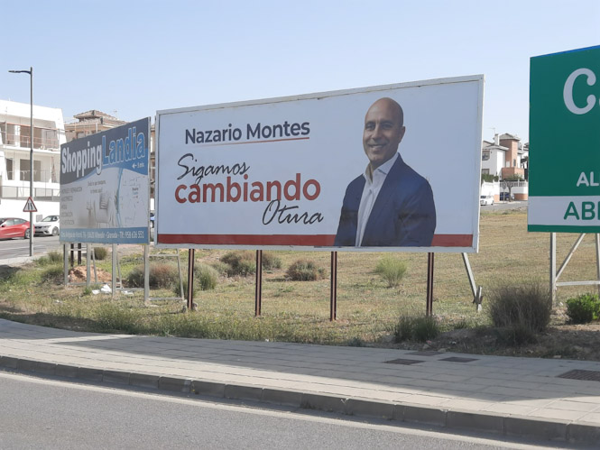 Cártel que denuncia el PP (PP)