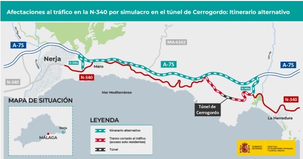 Mapa de donde se produciran las afecciones al tráfico (SUBDELEGACIÓN)