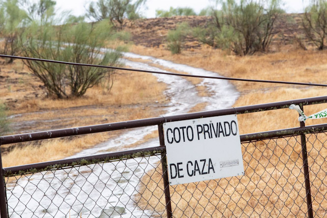 Cartel de coto privado de caza. Archivo (JAVIER PULPO - EUROPA PRESS)