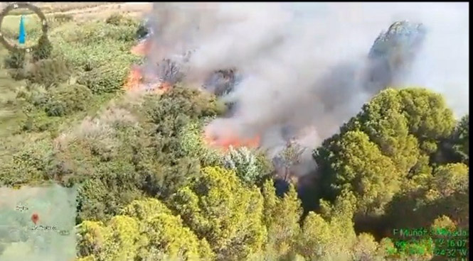 Lugar del incendio (INFOCA)