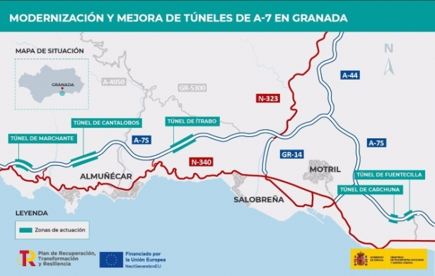 Mejora de túneles en la A-7 en la provincia de Granada (MITMA)