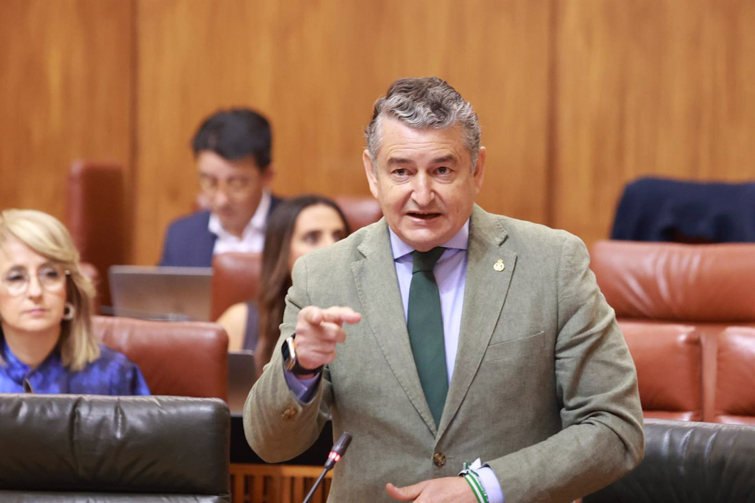 El consejero de la Presidencia, Interior, Diálogo Social y Simplificación Administrativa, Antonio Sanz, en imagen de archivo en el Pleno del Parlamento andaluz (ROCÍO RUZ/EUROPA PRESS)