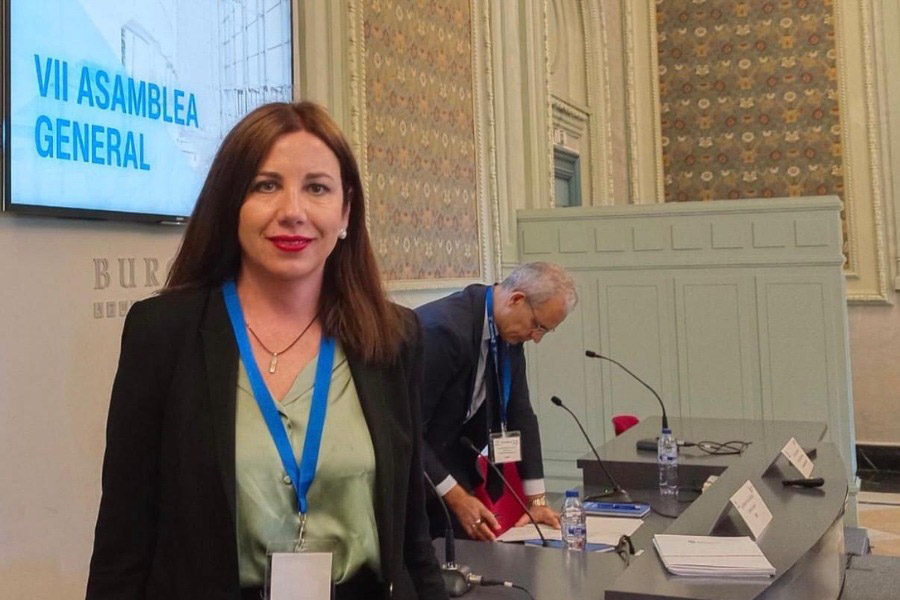 Mónica Castillo en la asamblea celebrada en Burgos (DIPGRA)