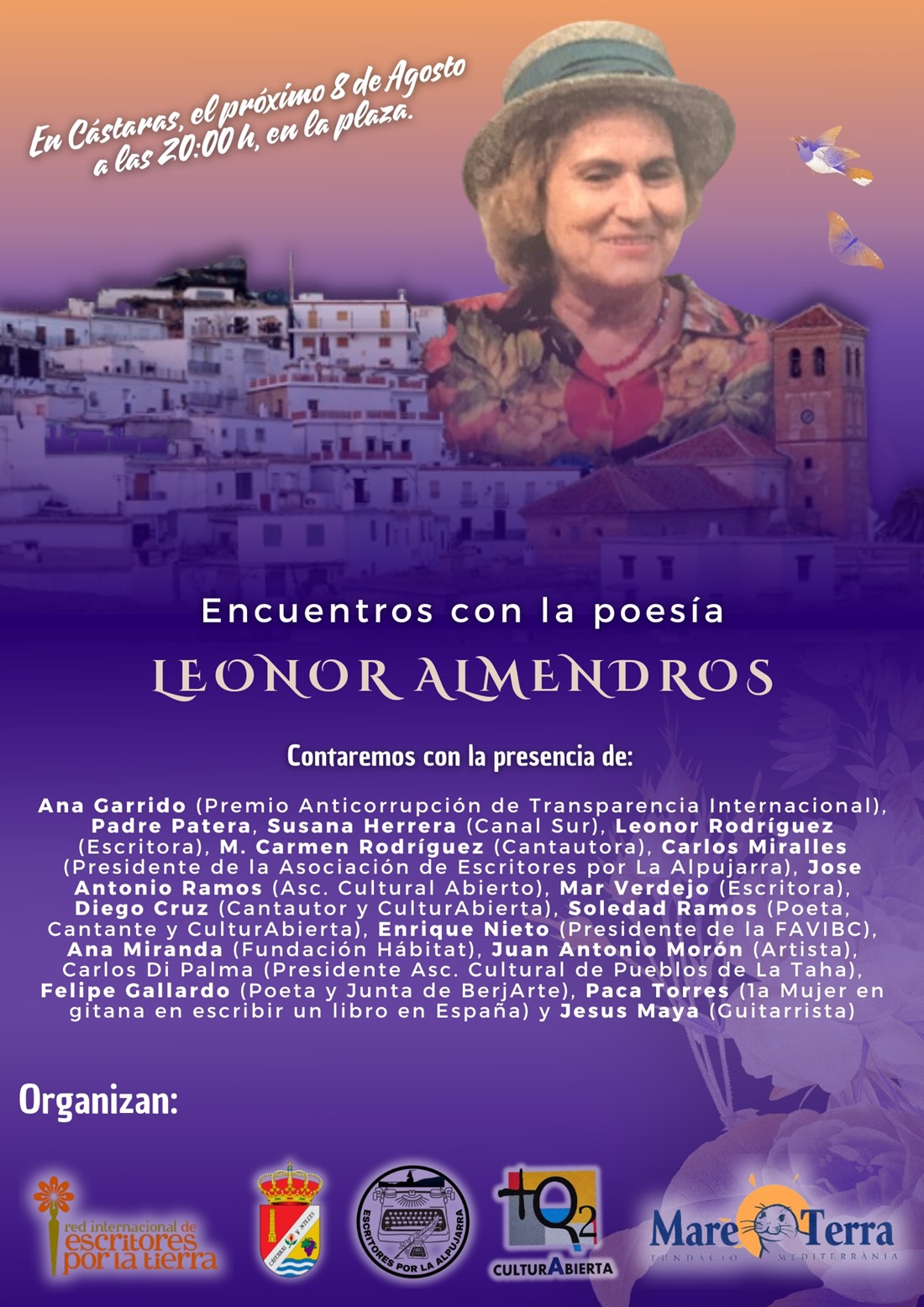 Cartel Encuentros con la Poesía Leonor Almendros (MARE TERRA)