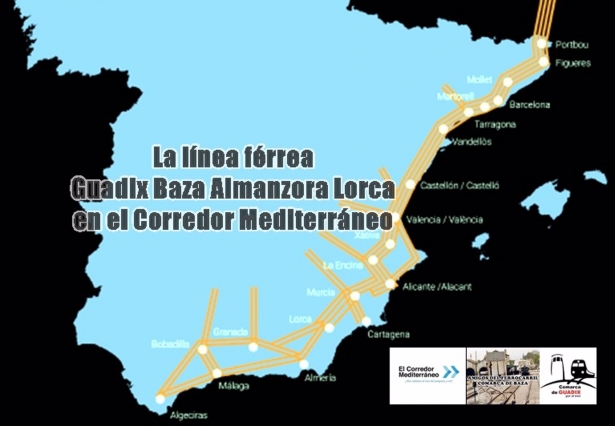 Cartel de la línea férrea Guadix-Baza-Almanzora-Lorca. (AMIGOS FERROCARRIL COMARCA DE BAZA)