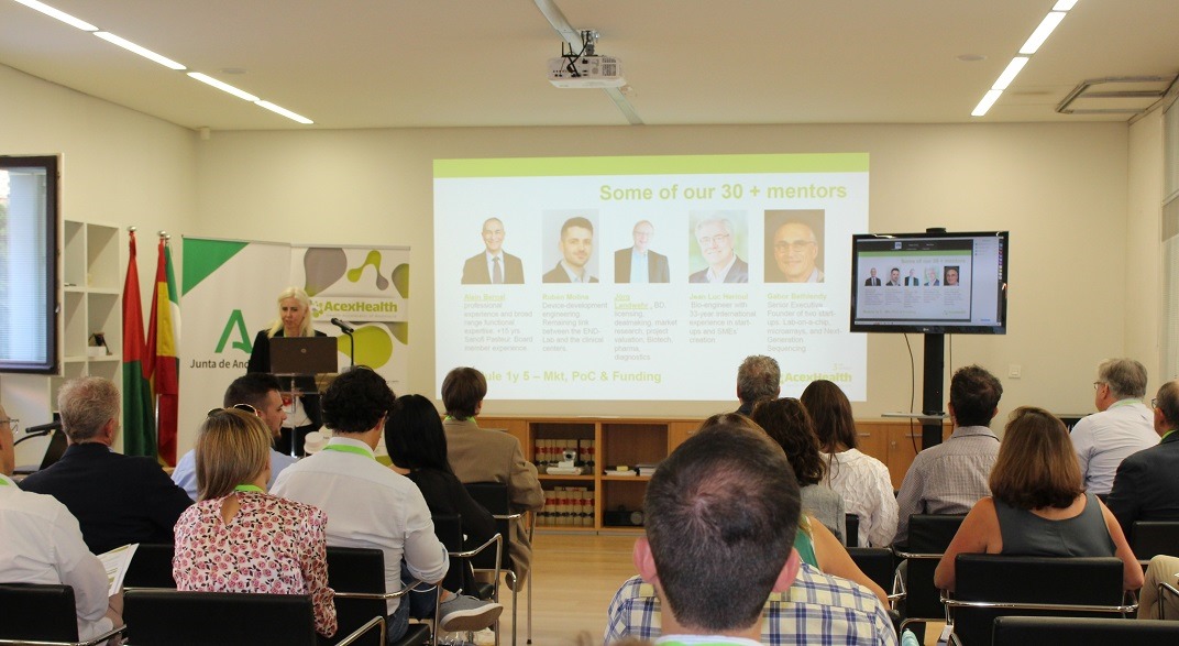 Imágen de archivo de las presentaciones de proyectos ante inversores durante la tercera edición del AcexHealth Project Day (FUNDACION PTS)