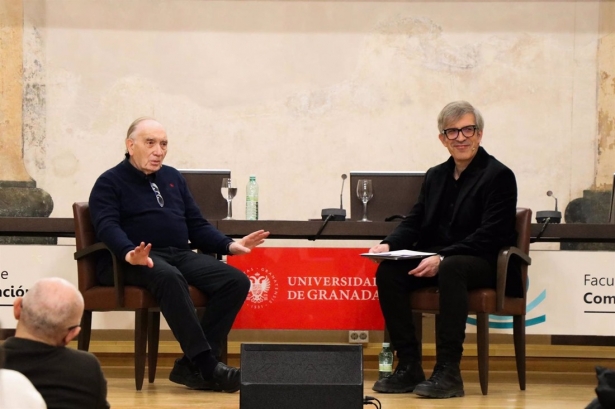 El presidente de la Academia de Cine, Fernando Méndez-Leite, y el catedrático de la UGR Domingo Sánchez Mesa (UGR)
