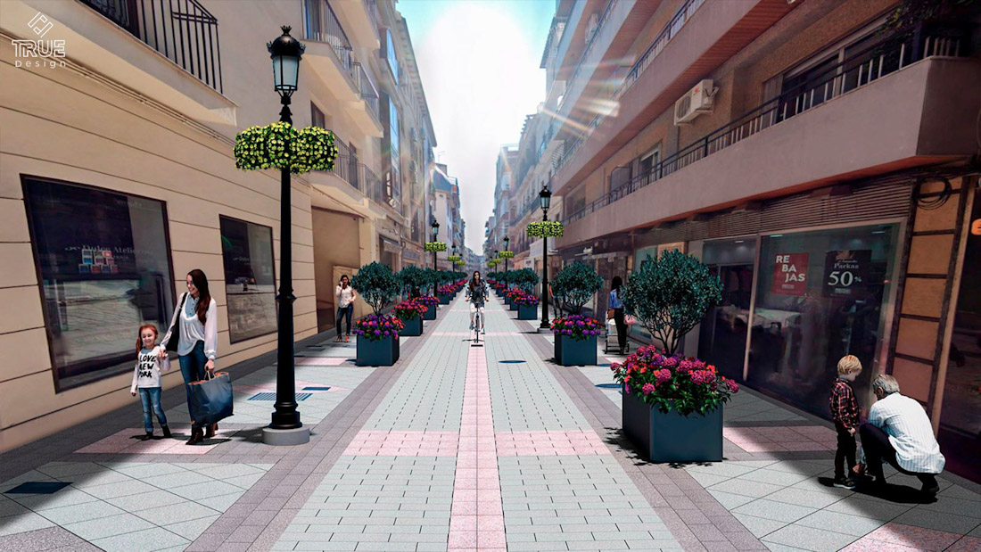 Recreación de como quedará la Calle San Antón (AYTO. GRANADA)