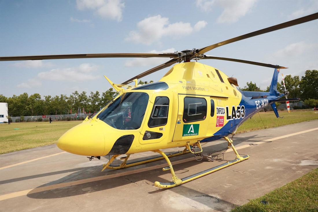 Helicóptero perteneciente a la Agencia de Emergencia de Andalucía. Imagen de archivo (ROCÍO RUZ - EUROPA PRESS)