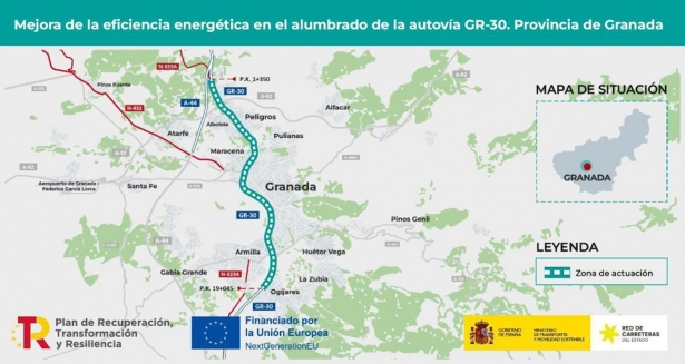 Croquis de las obras de mejora energética en la circunvalación de Granada (MINISTERIO DE TRANSPORTES)
