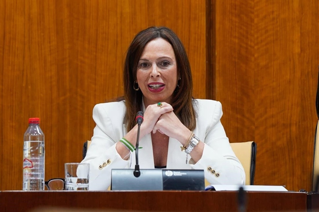 La consejera de Fomento, Rocío Díaz, en la comisión del ramo en el Parlamento de Andalucía