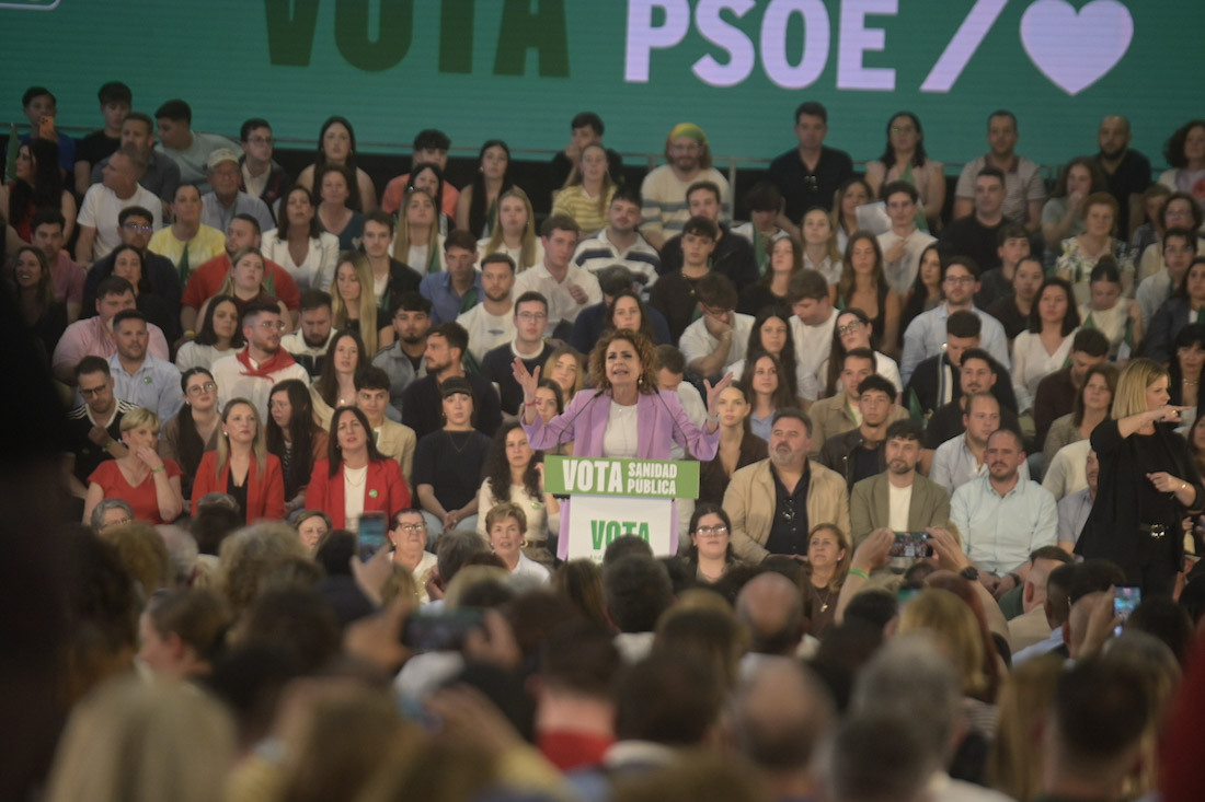 María Jesús Montero durante el mitin de Pulianas (GPMEDIA)