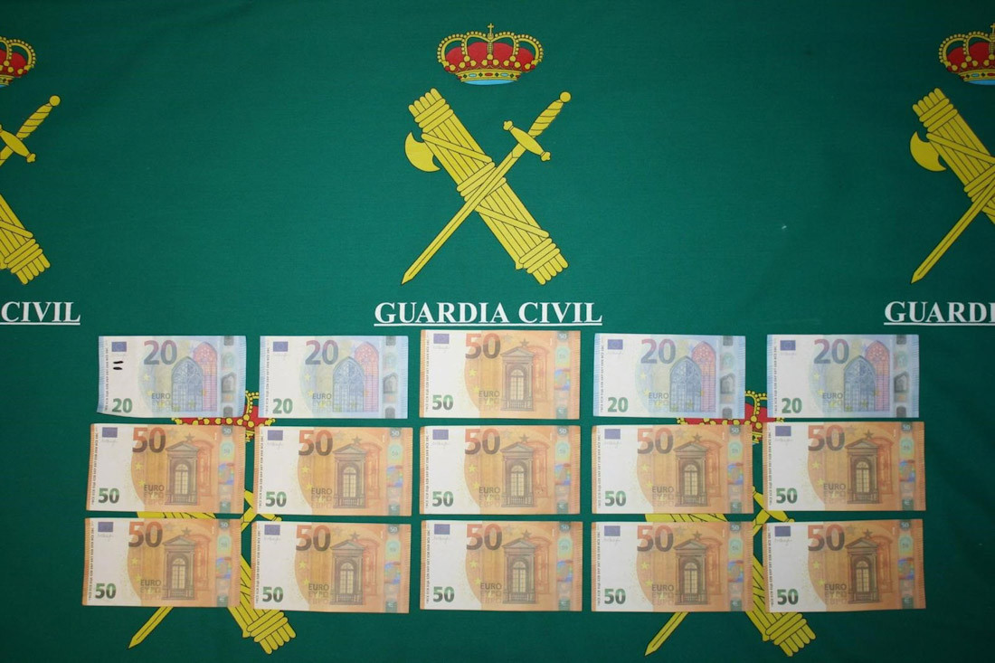 Imagen de archivo de billetes falsos incautados por la Guardia Civil (GUARDIA CIVIL )