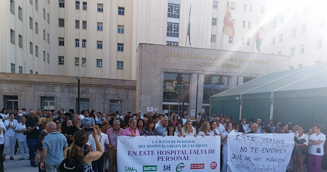 Concentración ante el Virgen de las Nieves en imagen de archivo (CCOO)