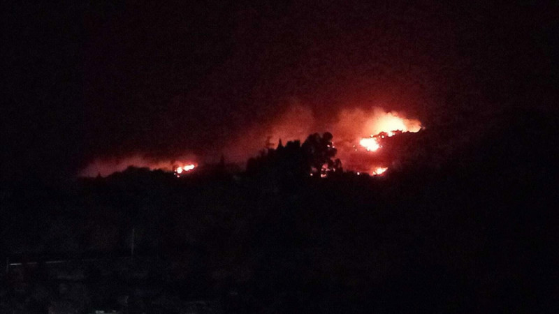 Imagen del incendio forestal en el paraje Las Barreras en el término municipal de Órgiva (Granada) declarado el 21 de junio (PLAN INFOCA)