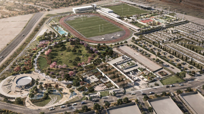 Recreación de la futura Ciudad Deportiva de Armilla (GRN)