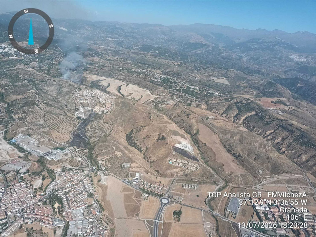 Ubicación del incendio forestal declarado en Jun (PLAN INFOCA)