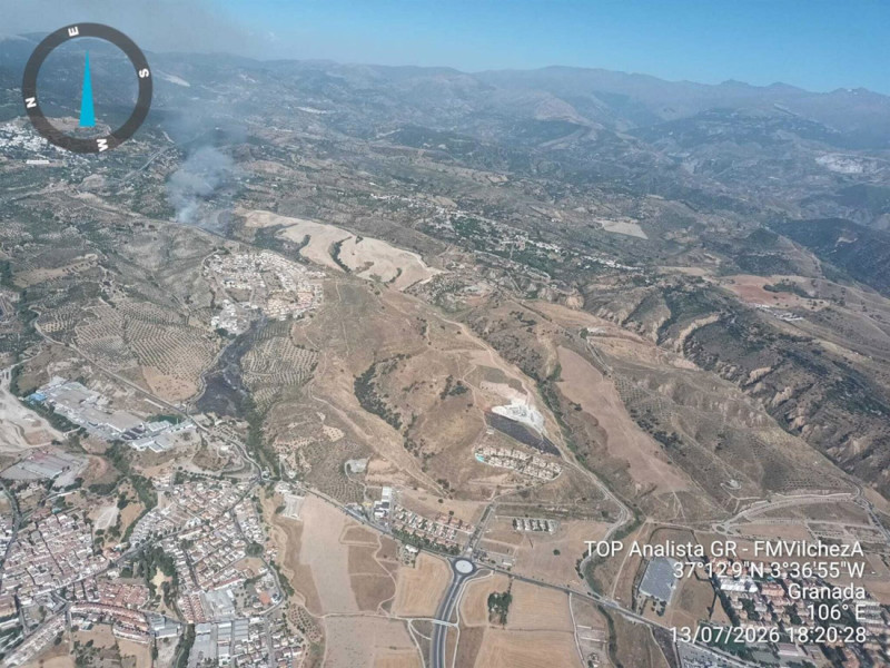 Ubicación del incendio forestal declarado en Jun (Granada) el lunes, 13 de julio (PLAN INFOCA) Ubicación del incendio forestal declarado en Jun (Granada) el lunes, 13 de julio (PLAN INFOCA)