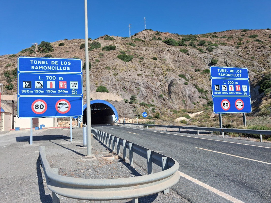Túnel de Los Ramoncillos de la A-7 a su paso por la provincia de Granada (MINISTERIO DE TRANSPORTES Y MOVILIDAD SOSTENIBLE)