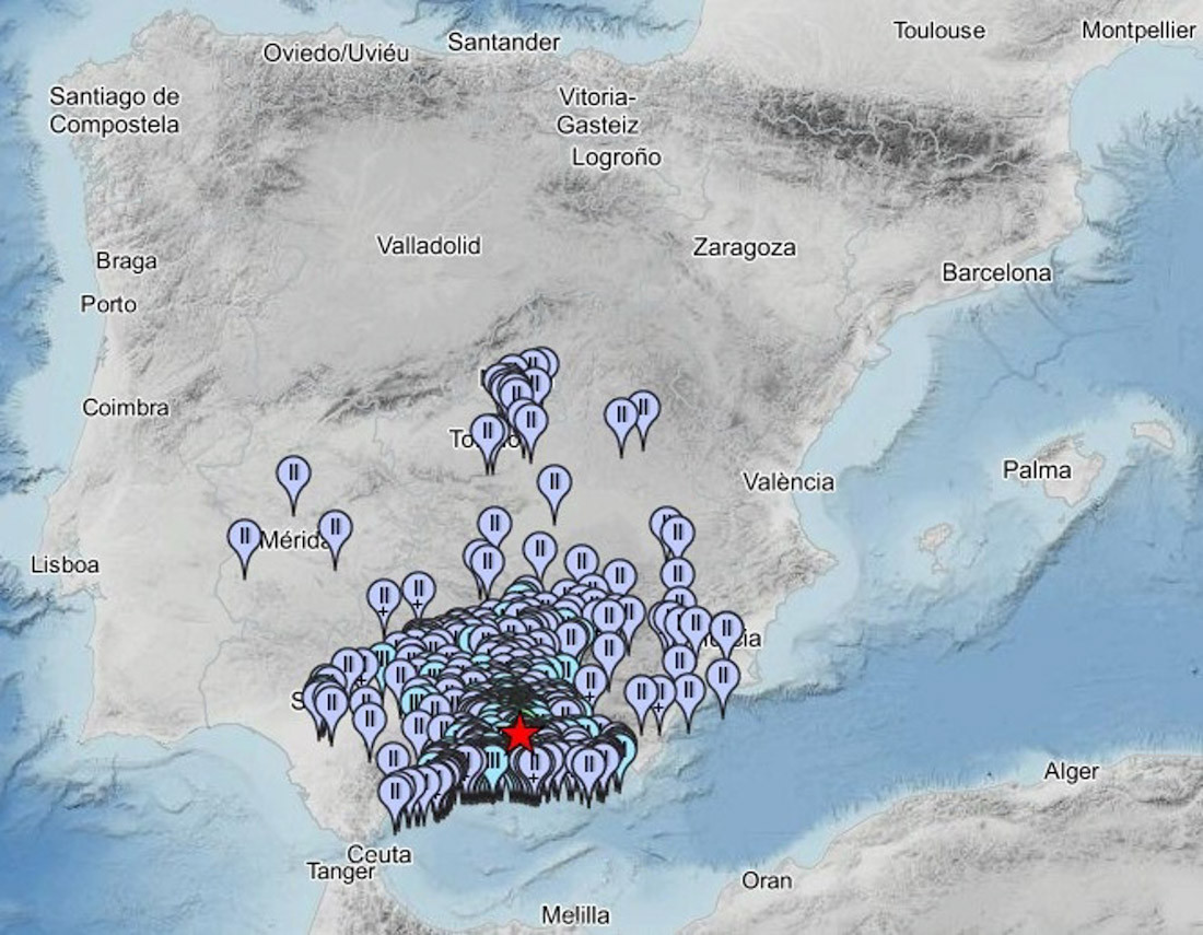El terremoto de magnitud 5, y con epicentro en la localidad de Alhendín (Granada), también se ha sentido fuera de Andalucía, según el Instituto Geográfico Nacional (IGN)