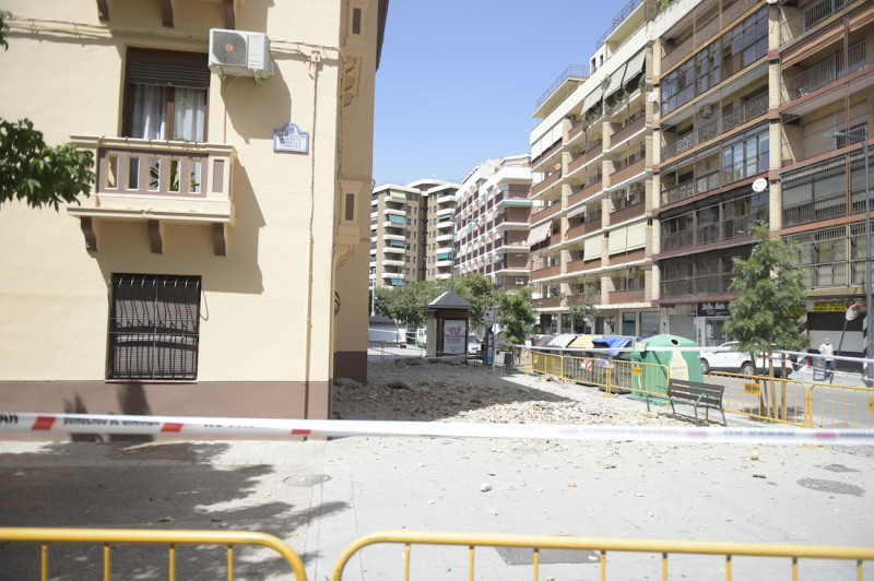 Edificio de la capital precintado tras los terremotos (GPMEDIA)