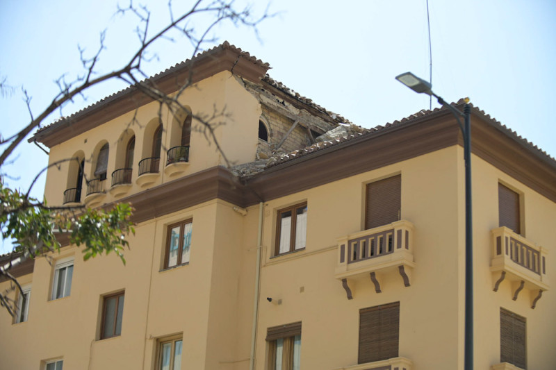 Edificio de la capital afectado por los terremoto (GPMEDIA)