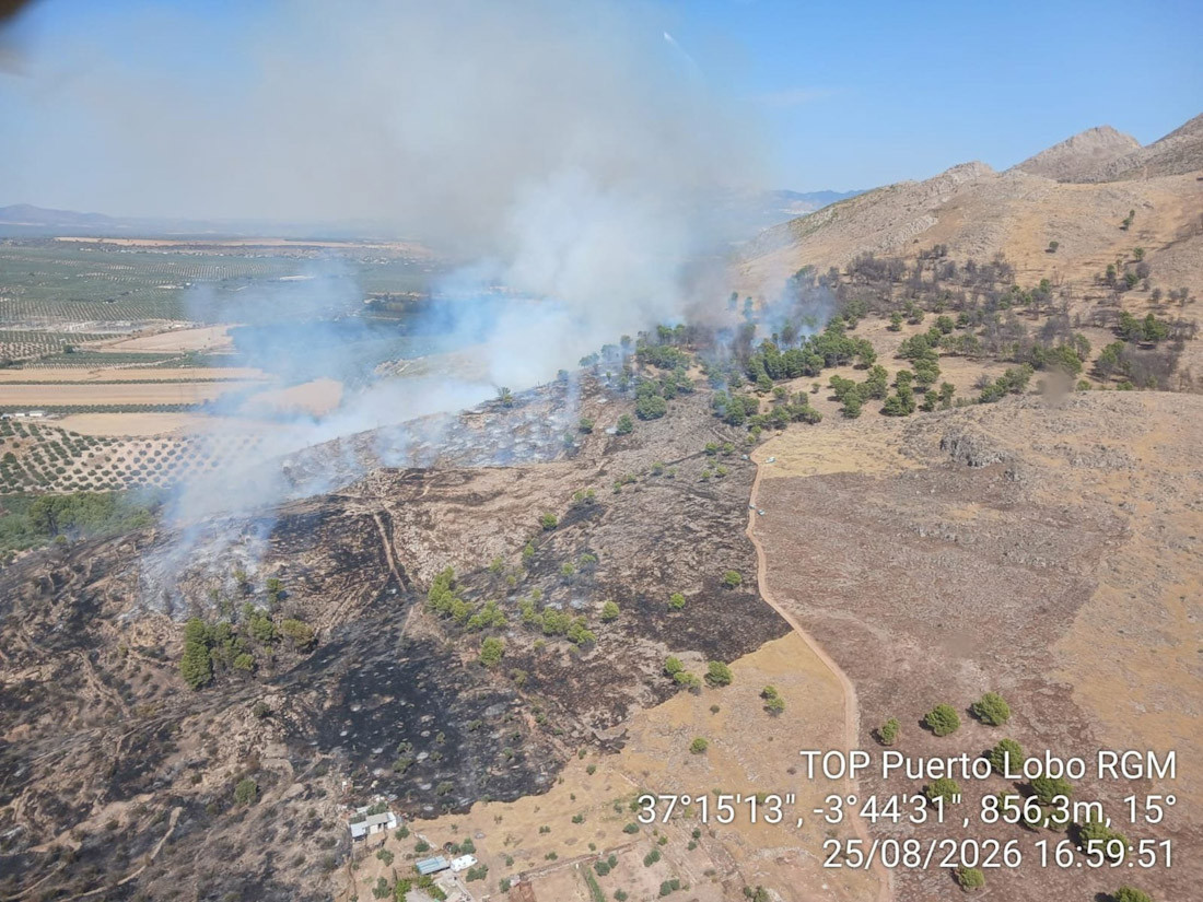Estabilizado el incendio que desde el mediodía de este martes afecta al paraje de Barranco Utrera en la localidad de Soportújar, en la Alpujarra granadina (PLAN INFOCA)