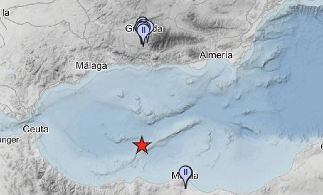 Un seísmo superficial en el Mar de Alborán (Alborán Sur) de magnitud 3,2 mbLg se ha dejado sentir a las 11,58 horas de este martes en Granada capital y en la zona sur de su área metropolitana, así como en la Ciudad Autónoma de Melilla (IGN)