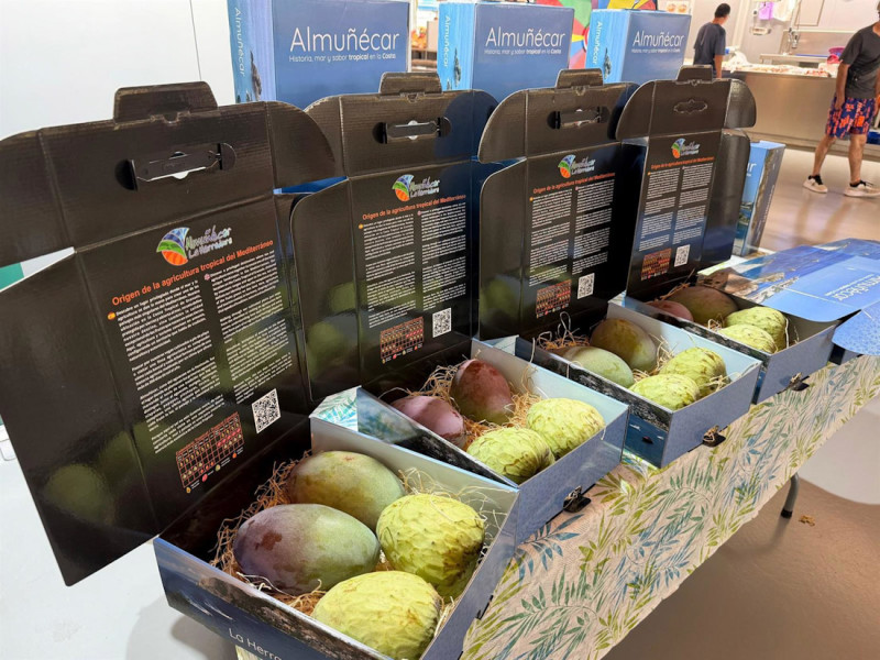 El mango de Almuñécar ha sido protagonista este miércoles en el mercado municipal con el inicio de su campaña en la Costa Tropical, donde también se ha presentado la caja de frutas tropicales como elmento de promoción turística (AYUNTAMIENTO DE ALMUÑÉCAR) El mango de Almuñécar ha sido protagonista este miércoles en el mercado municipal con el inicio de su campaña en la Costa Tropical, donde también se ha presentado la caja de frutas tropicales como elmento de promoción turística (AYUNTAMIENTO DE ALMUÑÉCAR)