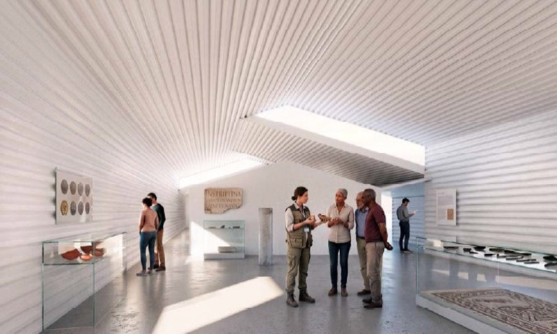 Imagen que recrea el interior del futuro Centro Arqueológico de Medina Elvira y que se ubicará en el entorno del yacimiento arqueológico, en la ciudad granadina de Atarfe (AYUNTAMIENTO DE ATARFE)