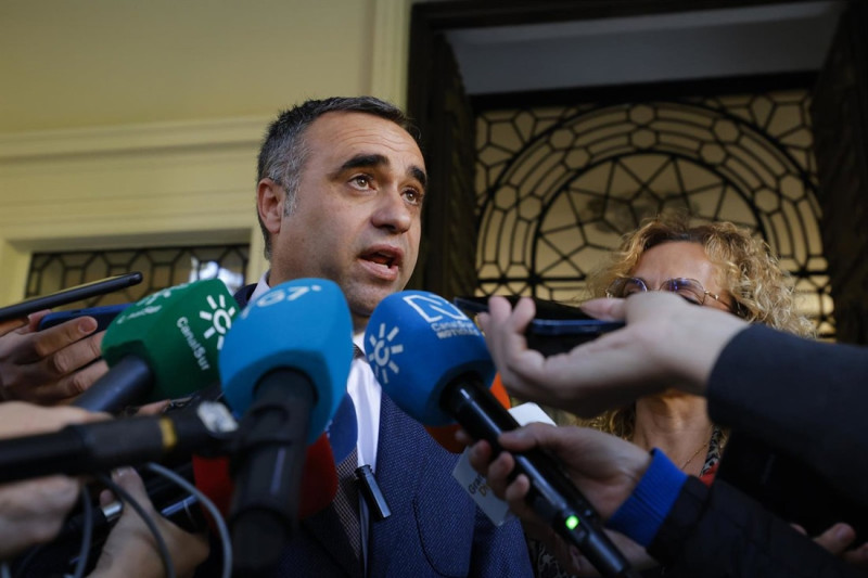 El presidente de la Diputación de Granada, Francis Rodríguez, atiende a los medios (ÁLEX CÁMARA / EUROPA PRES)