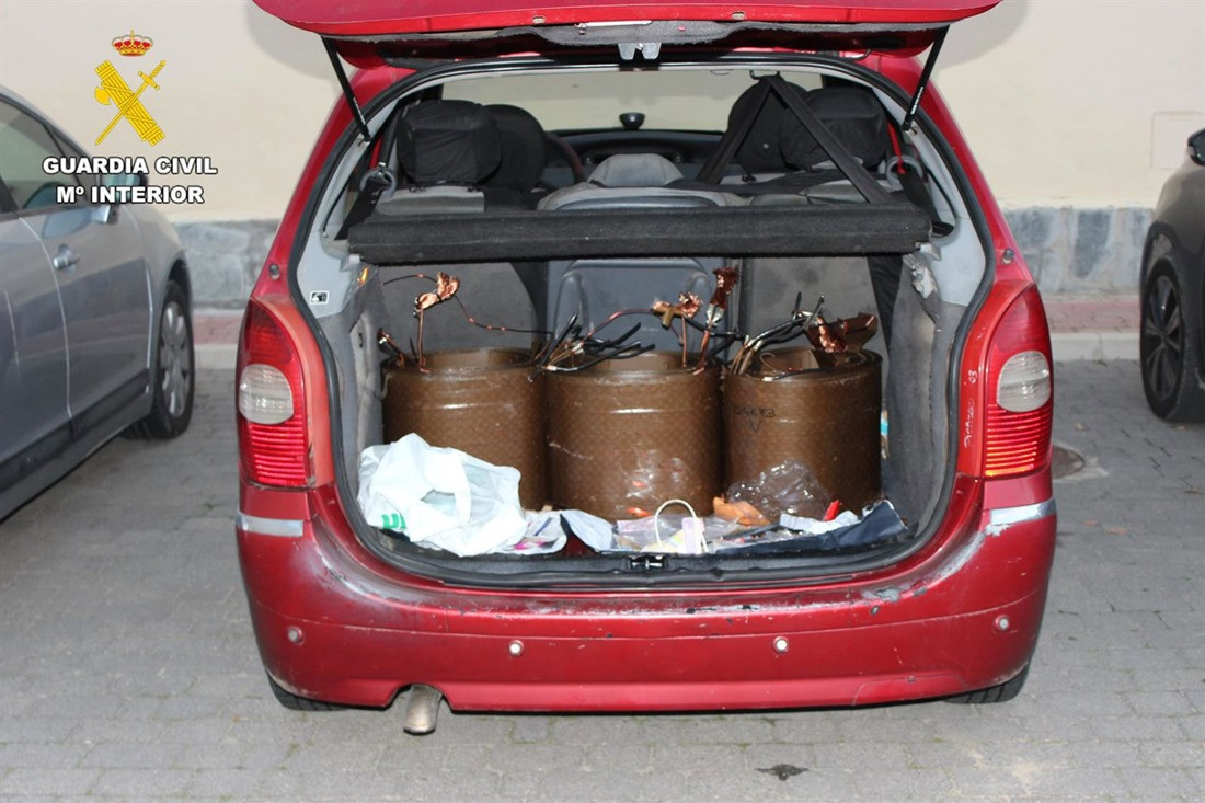 Bobinas de cable de cobre en imagen de archivo (GUARDIA CIVIL DE SORIA)