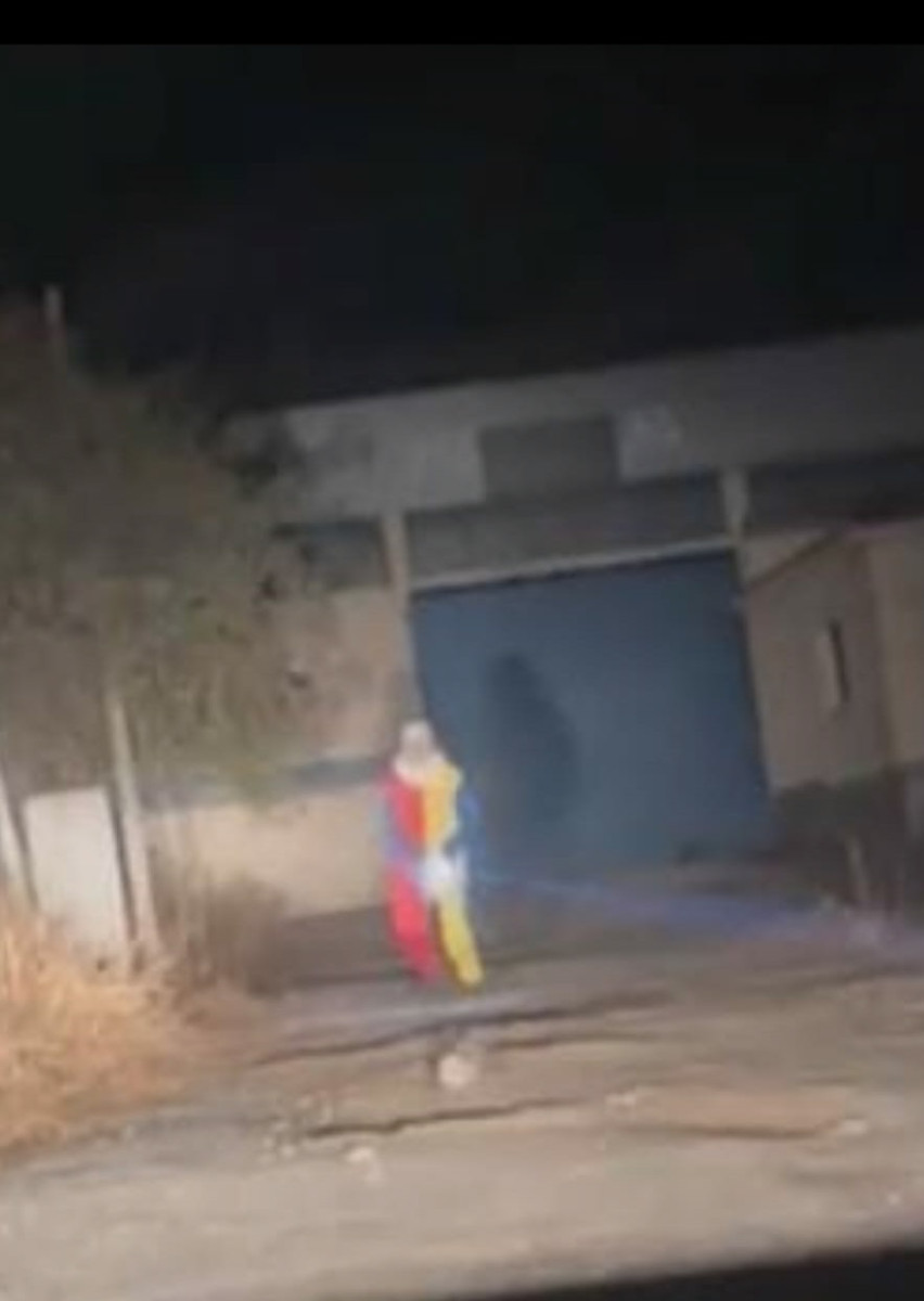 Imagen captada de la persona disfrazada de payaso