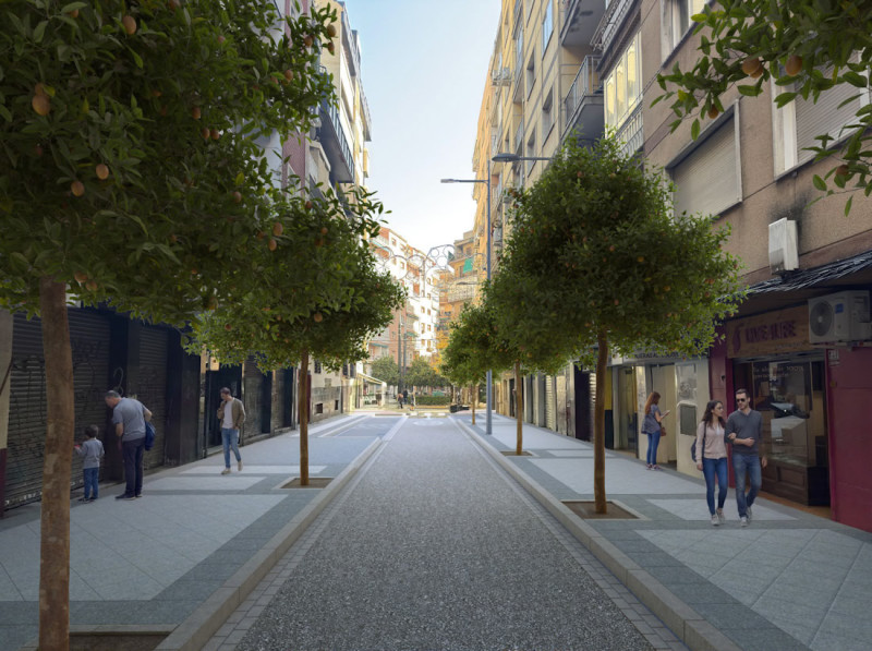 Infografía de cómo quedará la calle (AYTO. GRANADA) Infografía de cómo quedará la calle (AYTO. GRANADA)